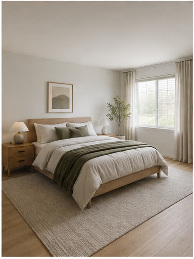 Scandinavian bedroom after AI room design