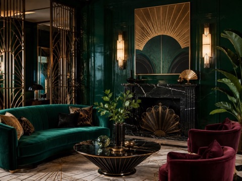 Art Deco salon interior style preview