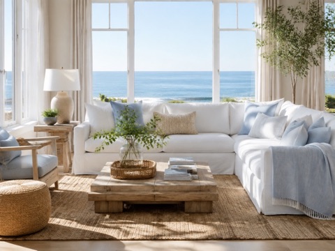 Coastal living room interior style preview