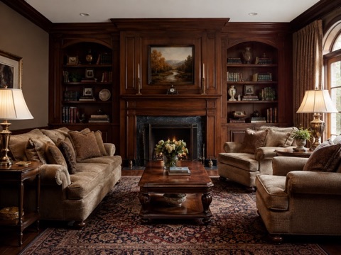 Traditional formal living room interior style preview